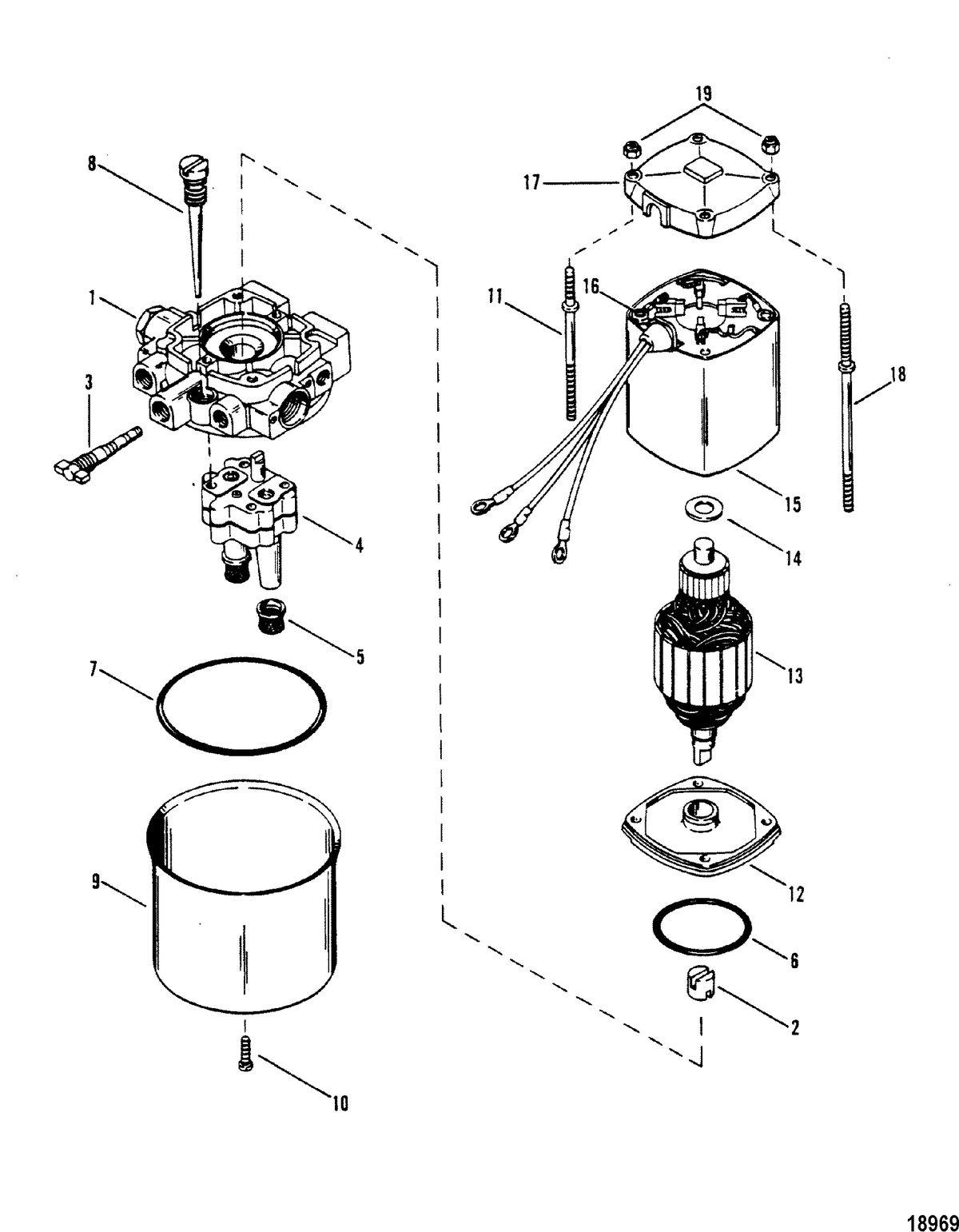 MERCURY/MARINER 150 H.P. XR-2 MARATHON MAGNUM (V-6) (1978-1985 COMBINED BOOK) Hydraulic Pump(S/N-5432022 and Up)