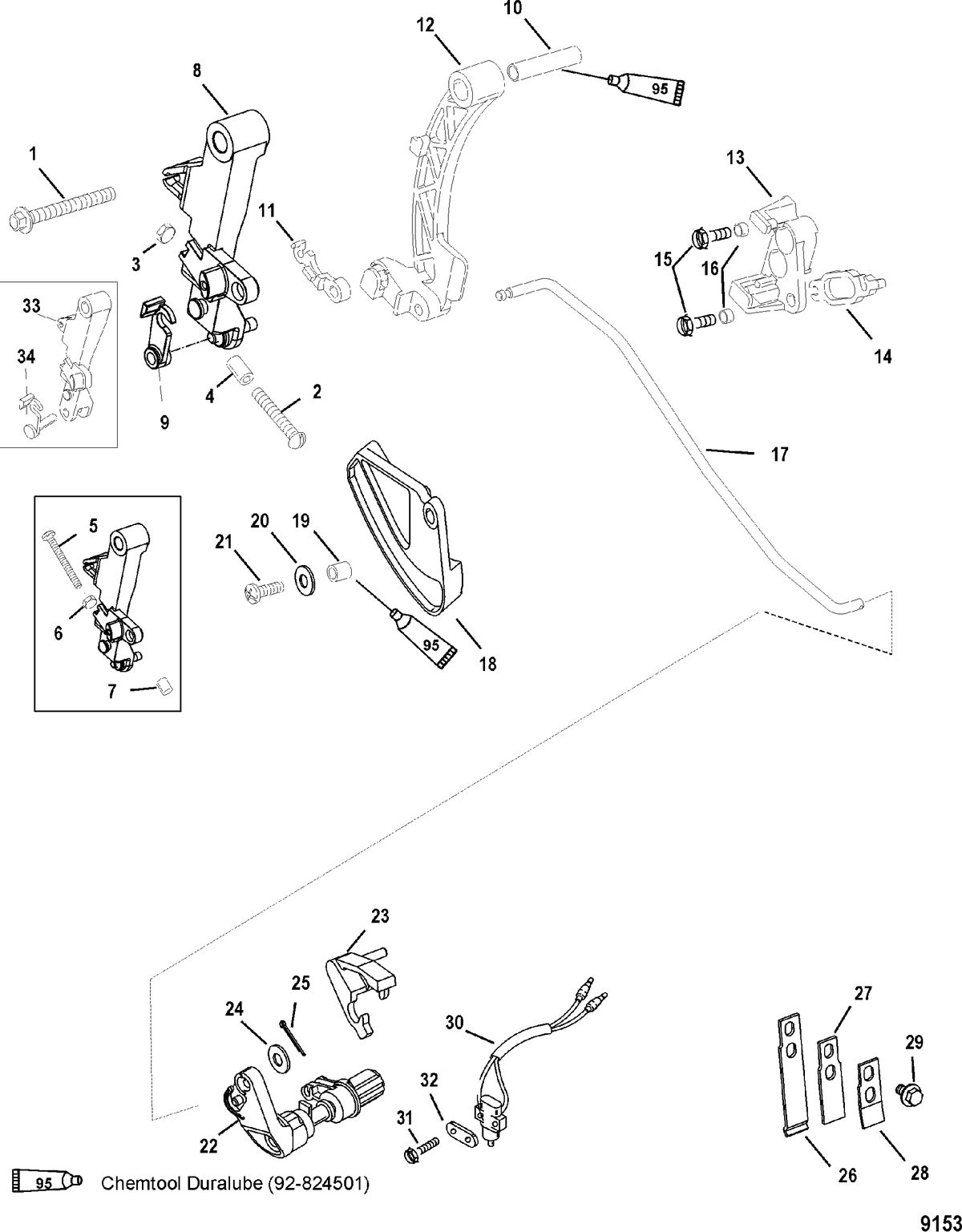MERCURY/MARINER 30/40 CARB 4-STROKE (3 CYLINDER) Linkage(Non Bigfoot)