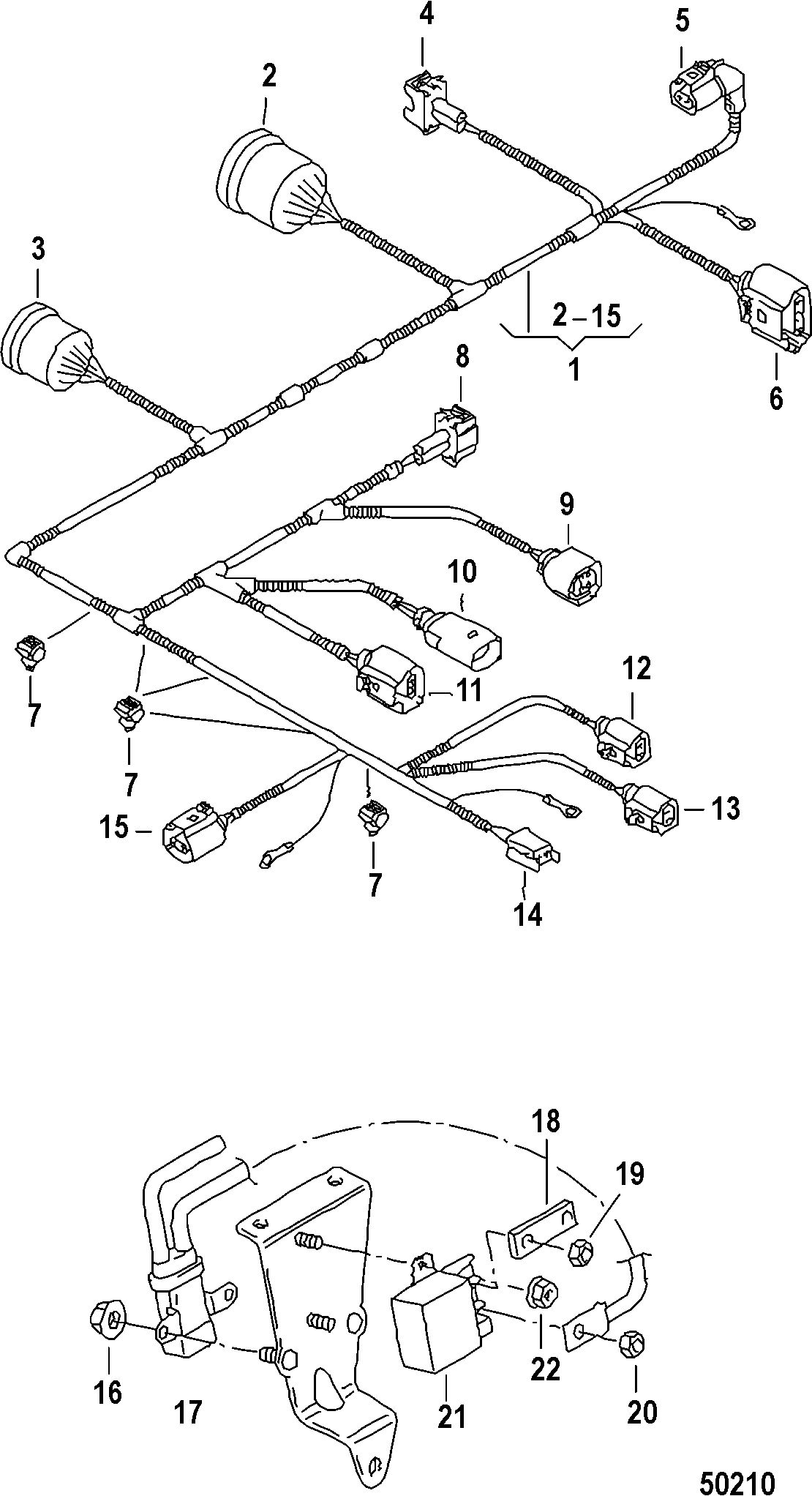 MERCRUISER VW 1.9L WIRING HARNESS, Engine