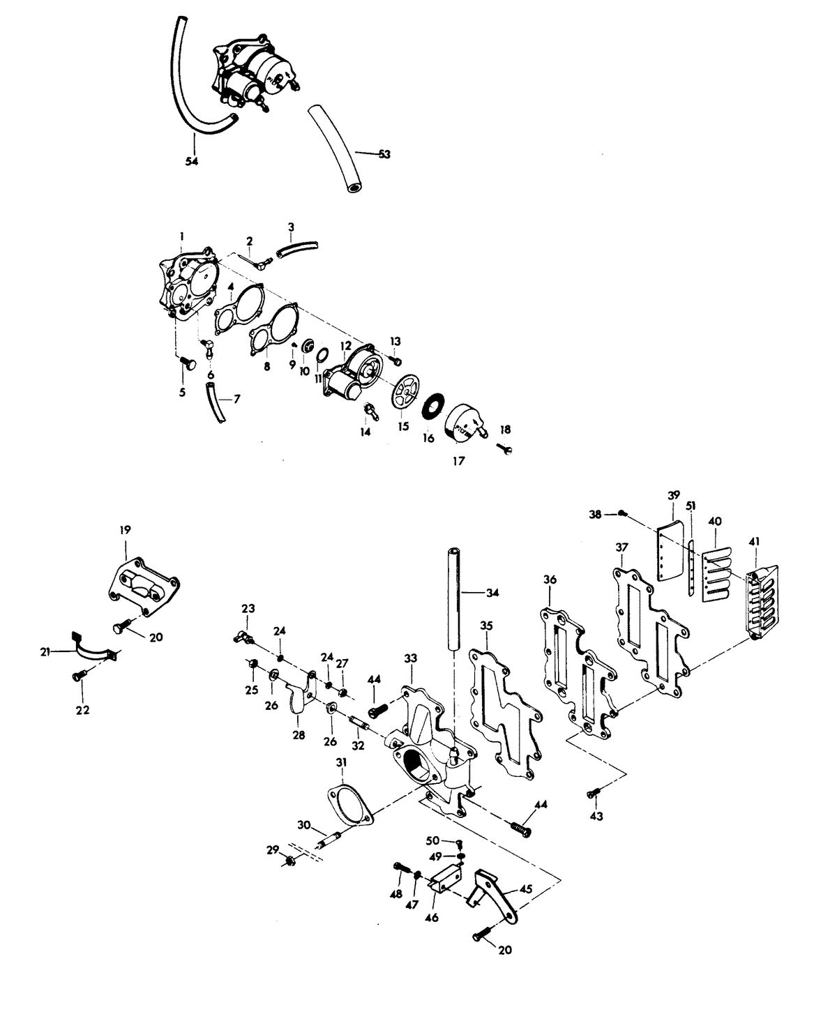 CHRYSLER 140 H.P. CHARGER DELUXE FUEL PUMP AND REED PLATE