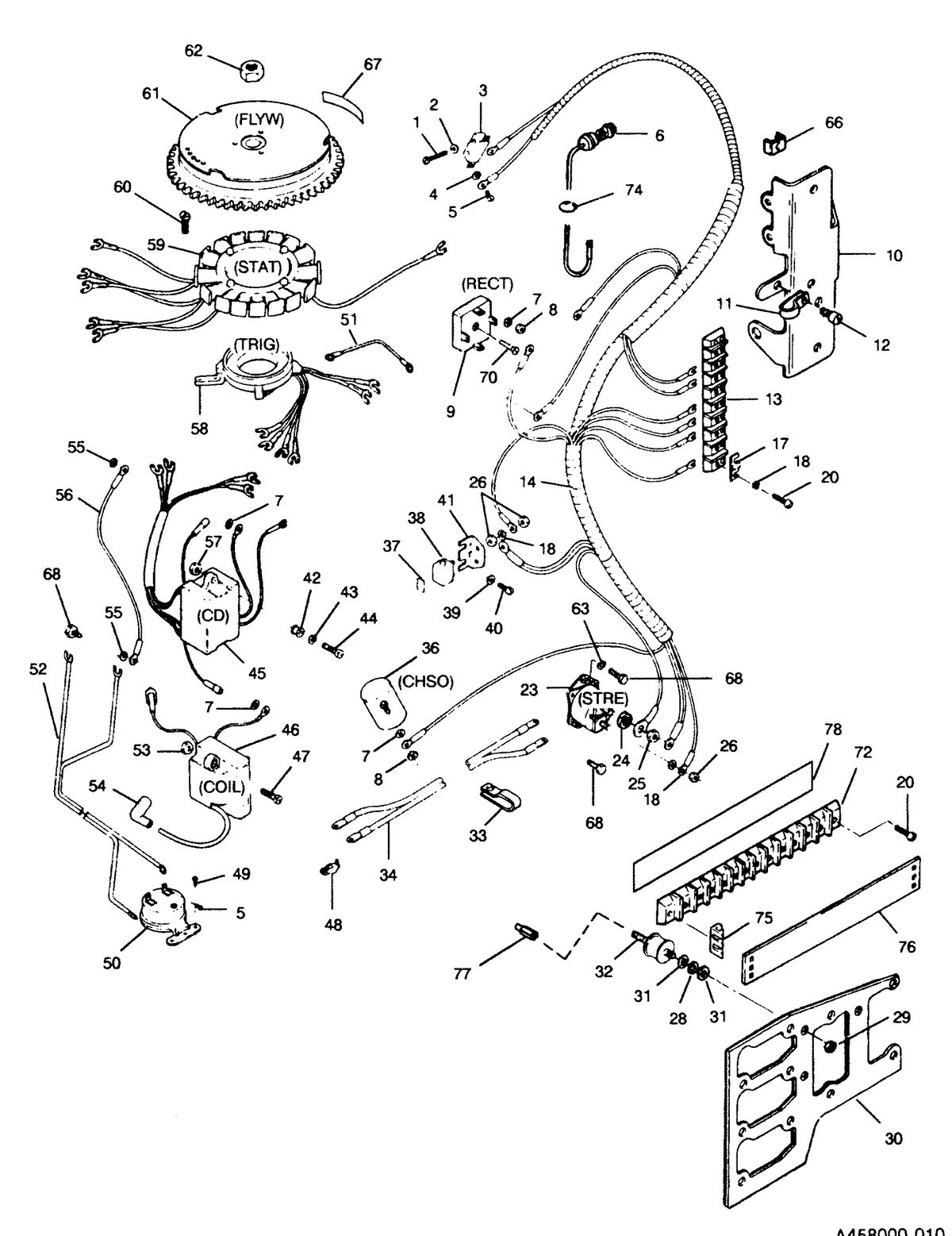 FORCE FORCE 1991 90 H.P. "A" MODELS ELECTRICAL COMPONENTS