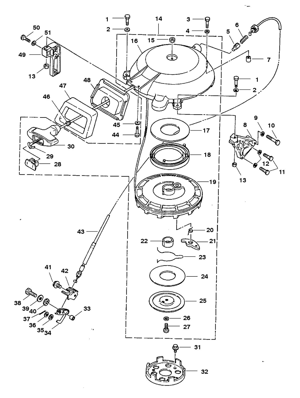 MARINER 25 HP K STARTER ASSEMBLY