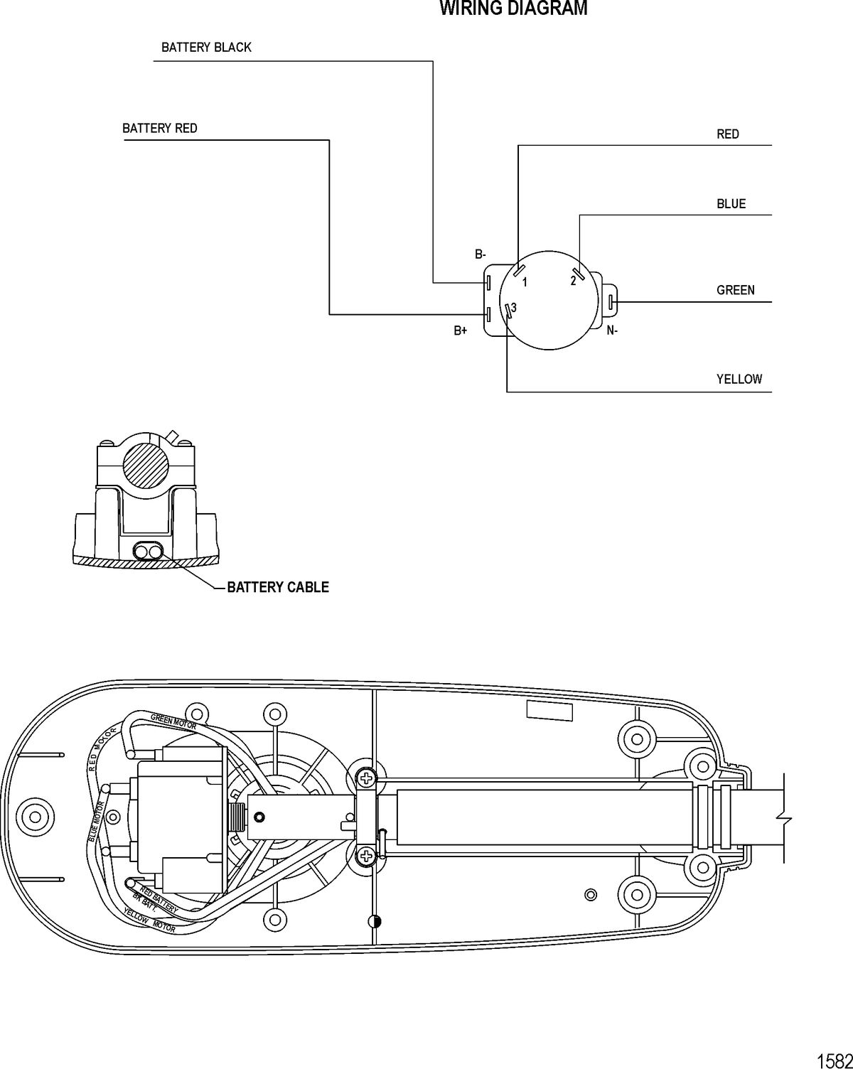 TROLLING MOTOR MOTORGUIDE TT THRUSTER SERIES Wire Diagram(Model TT3600) (12 Volt)