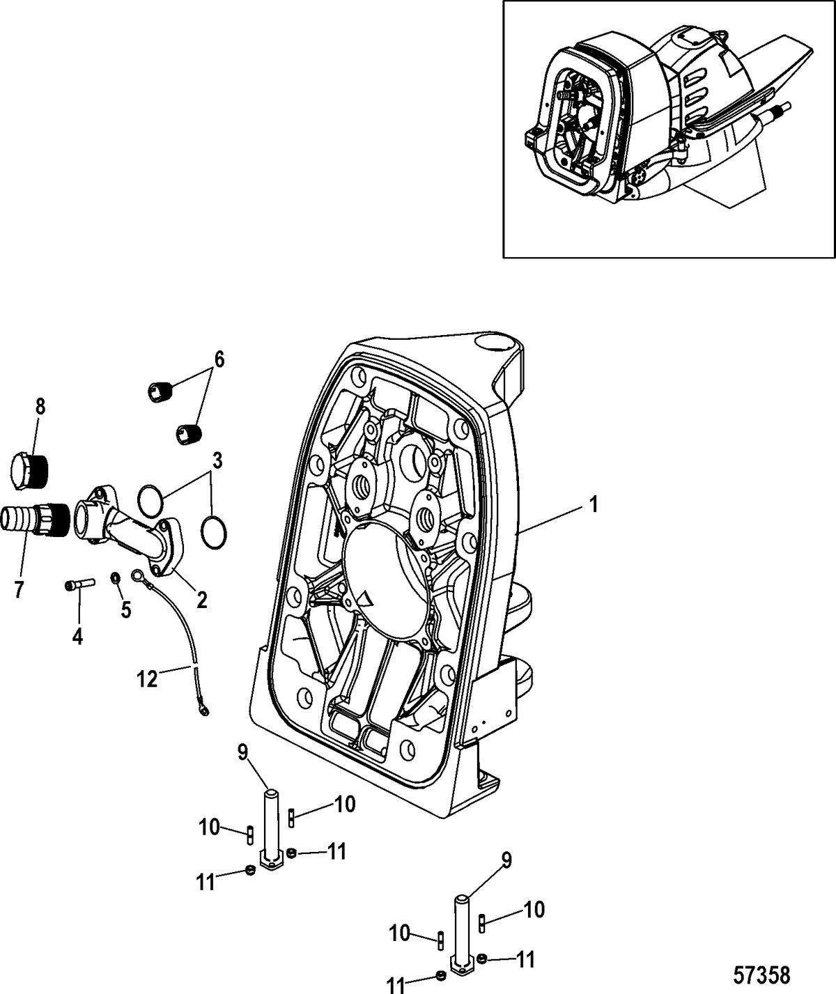 RACE STERNDRIVE M8 DRIVE AND M SERIES TRANSOM Transom Plate, Outer-Fore and Driveline