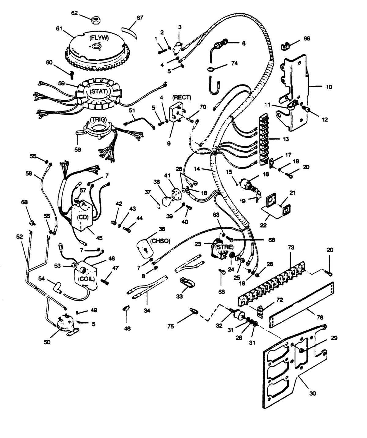 FORCE FORCE 1989 125 H.P. "B" MODELS ELECTRICAL COMPONENTS