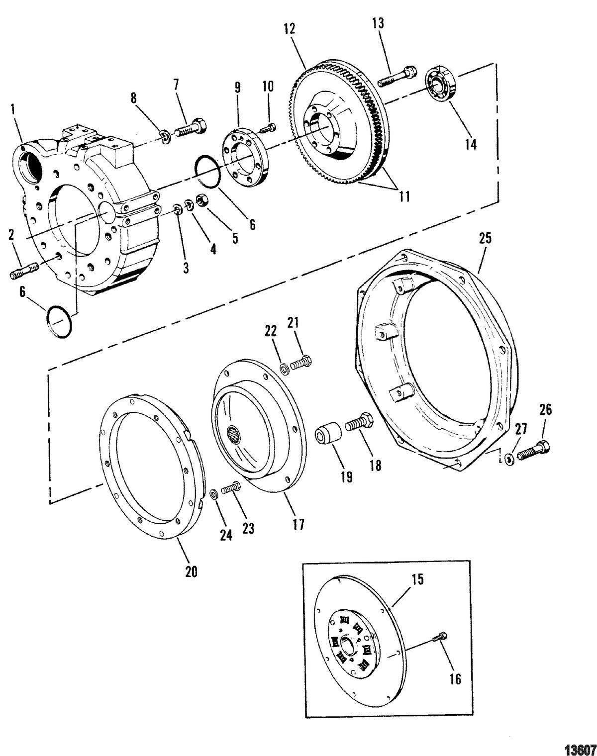 MERCRUISER 530 D-TA / 636 D -TA D183 TURBO AC/D219AC Flywheel Housing(Hydraulic Transmission)