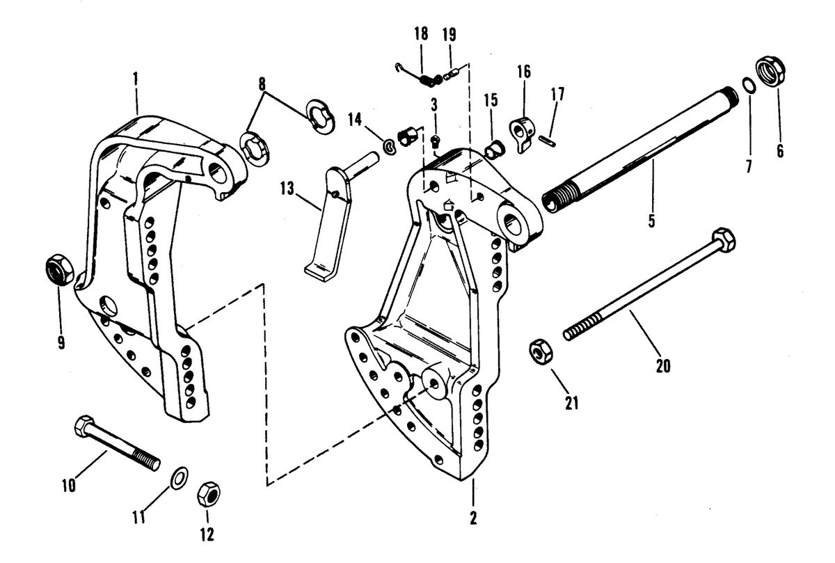 MARINER 175 SKI (EFI) (V-6) TRANSOM BRACKETS