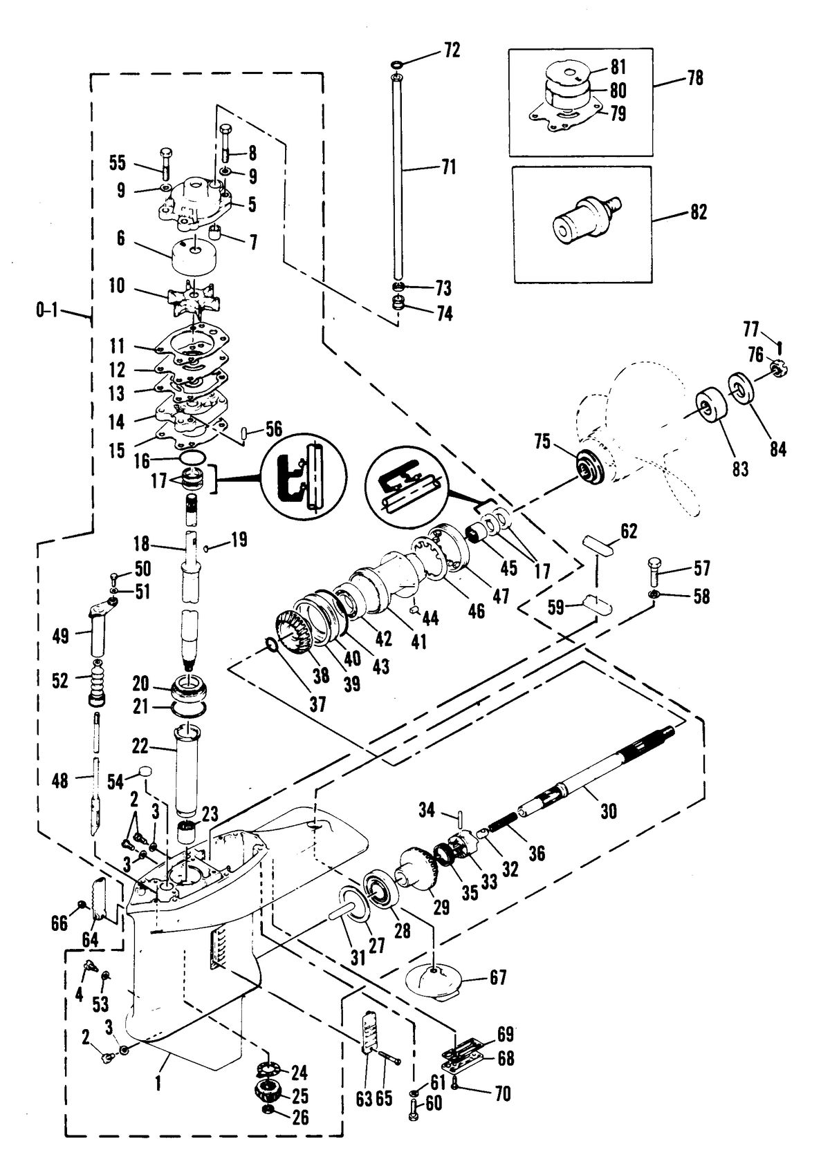 MARINER 40 H.P. GEARHOUSING ASSEMBLY