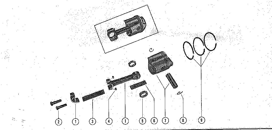 MERCURY MERC 100/150/200/250 PISTON AND CONNECTING ROD ASSEMBLY