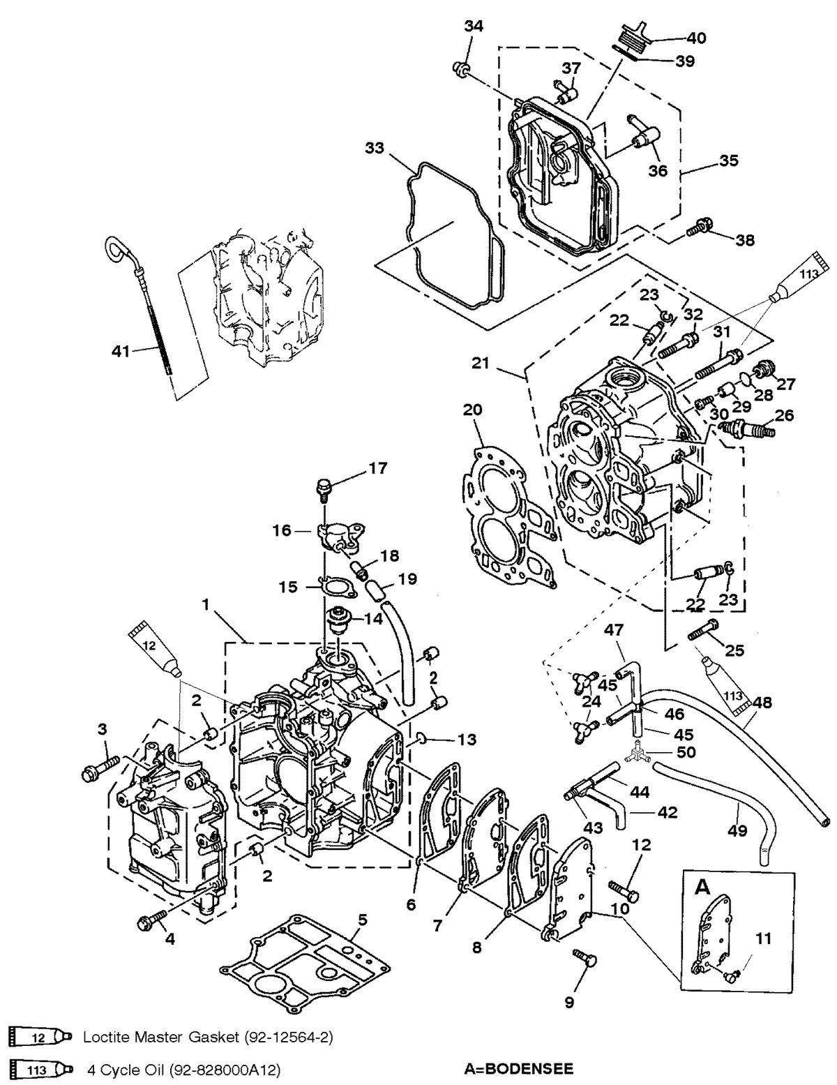 MERCURY 9.9 /8(BONDENSEE) 4 STROKE CYLINDER BLOCK AND CRANKCASE