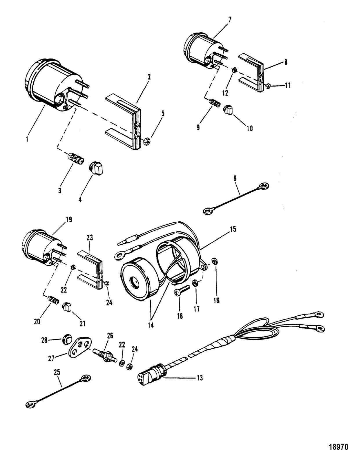 MERCURY/MARINER 150 H.P. XR-2 MARATHON MAGNUM (V-6) (1978-1985 COMBINED BOOK) Instrumentation
