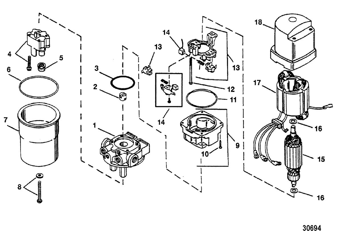 RACE OUTBOARD 200XS DFI (2.5L) HYDRAULIC PUMP ASSEMBLY
