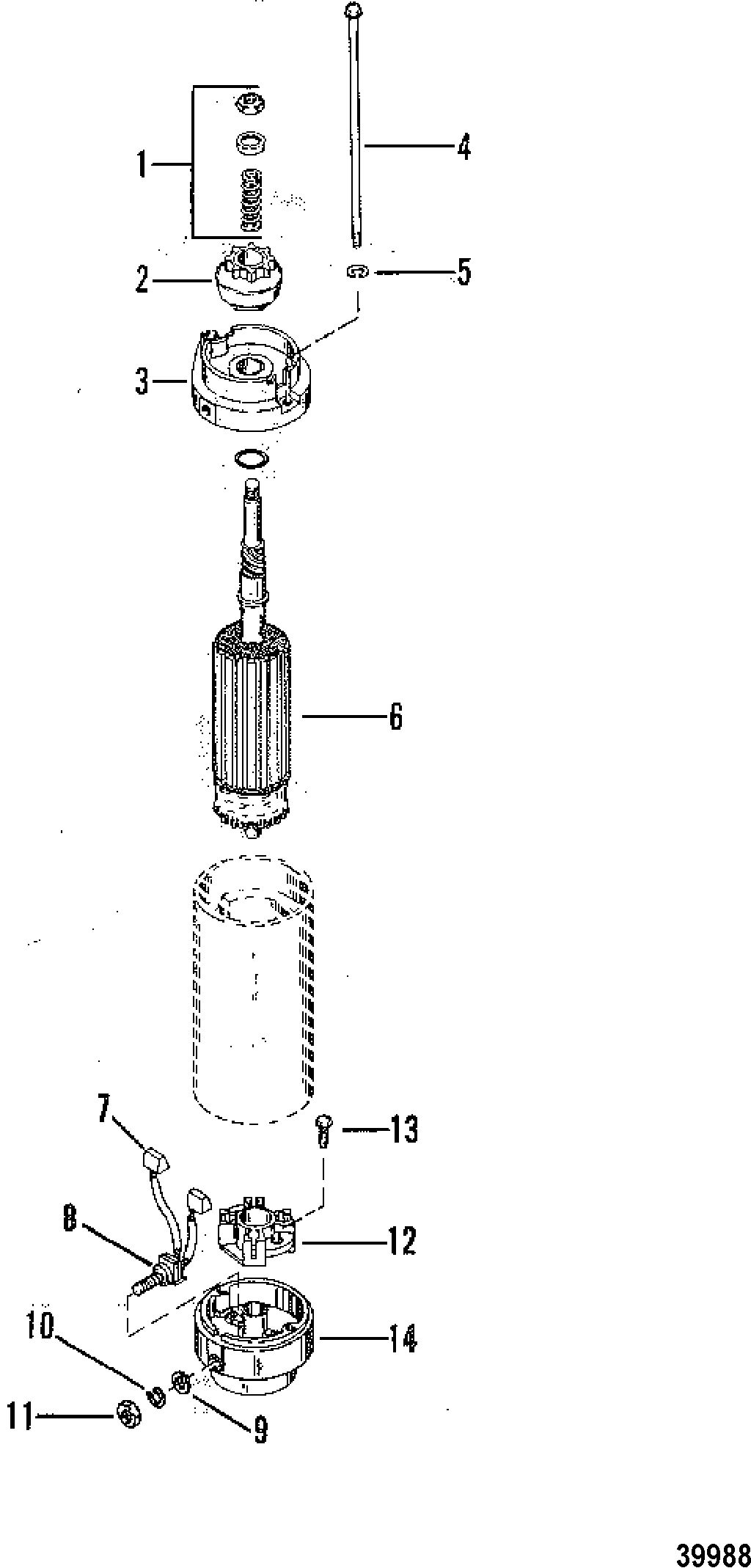 MERCURY MERCURY 70 STARTER MOTOR ASSEMBLY, BOSCH