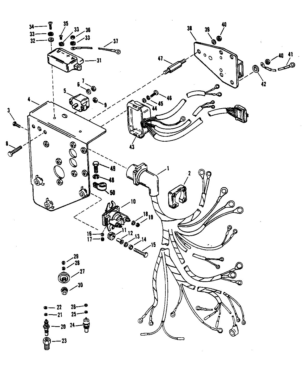 MERCRUISER 465 H.P. ENGINE ELECTRICAL COMPONENTS (D763732-F213244)