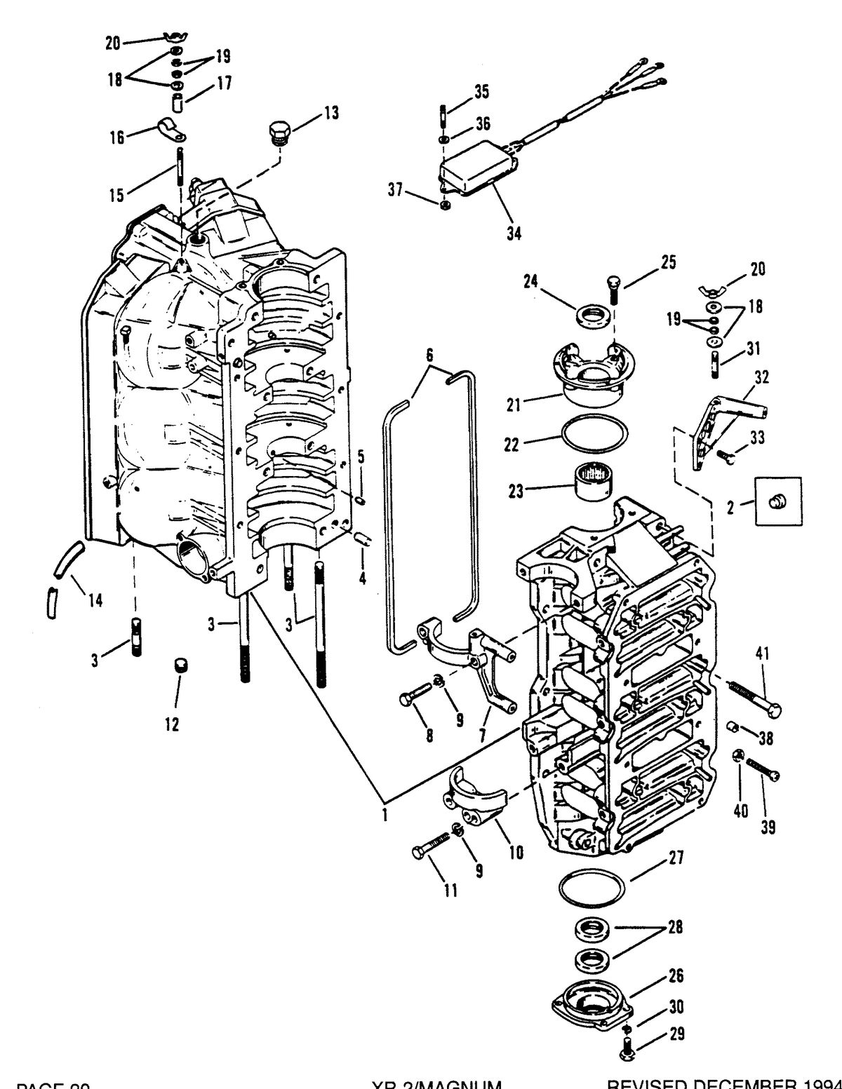 RACE OUTBOARD XR-2 MAGNUM CYLINDER BLOCK AND END CAPS