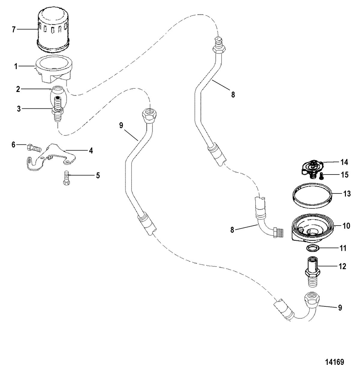 MERCRUISER 5.7L/LX 2BBL AND 4BBL TBI ALPHA/BRAVO REMOTE OIL FILTER