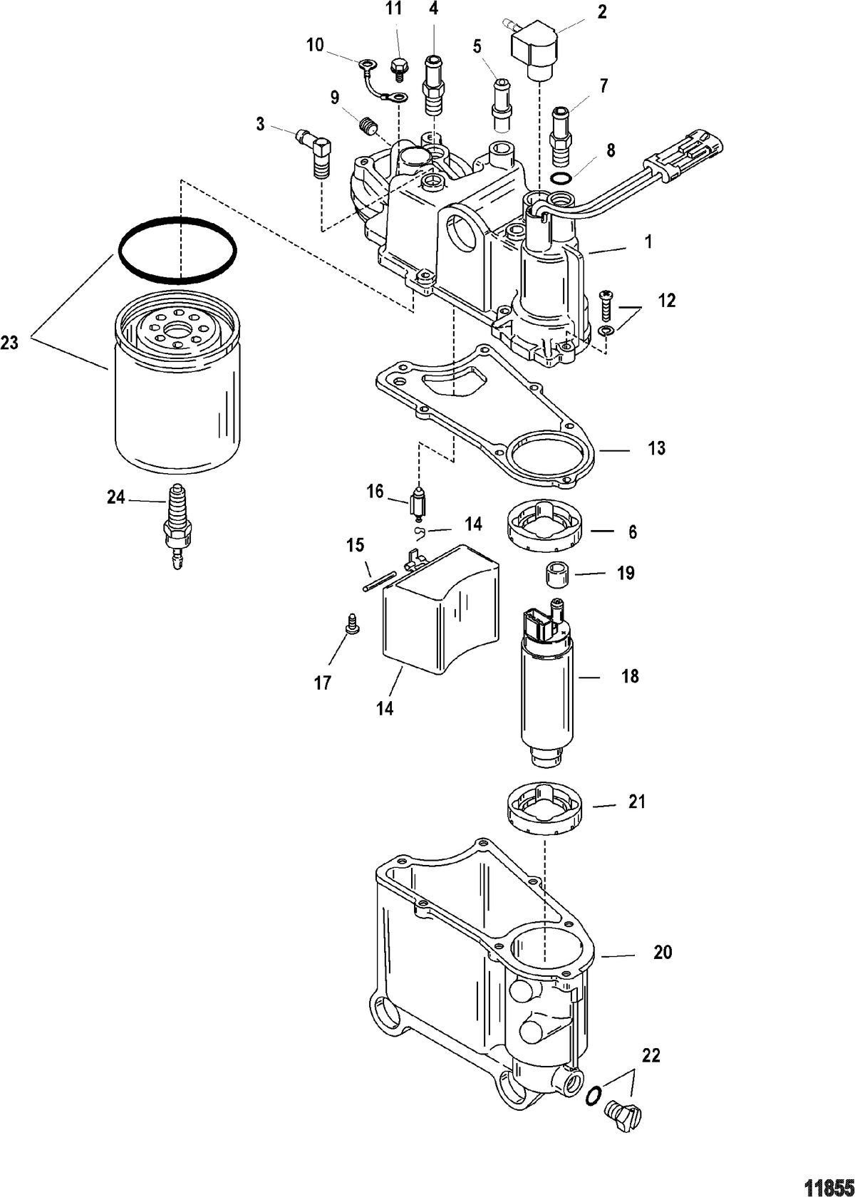 RACE OUTBOARD PARTS MANUAL 300X (3.0L EFI) PRO MAX Vapor Separator Components