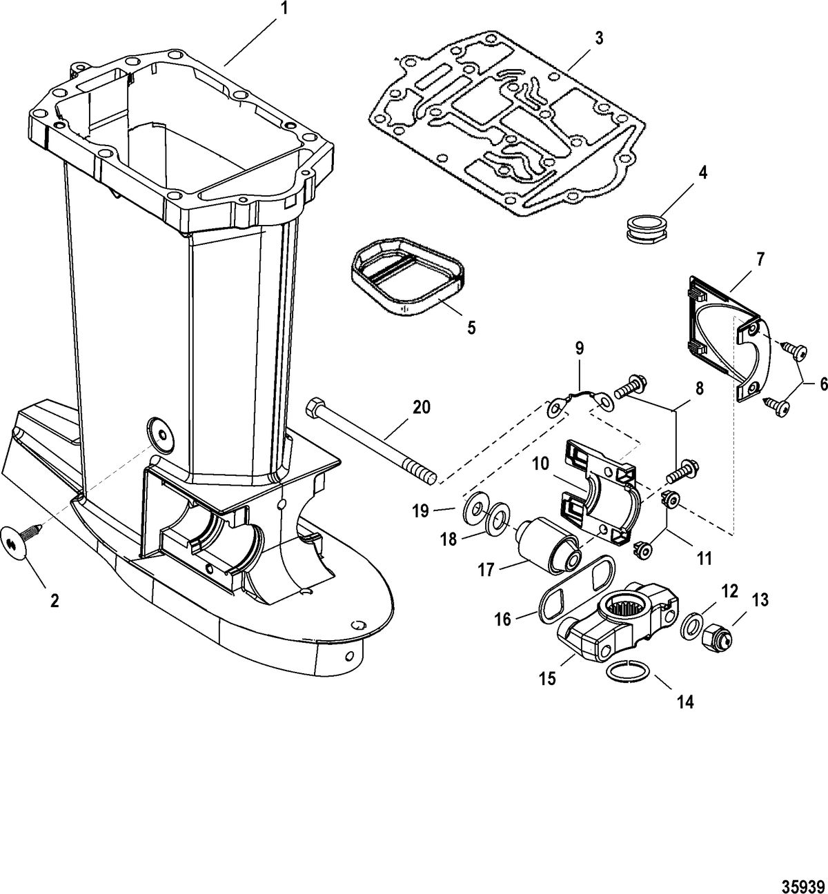 ACCESSORIES EXHAUST/COOLING SYSTEMS AND EXTENSION KITS Driveshaft Housing Kit, 75-115 Non OptiMax(898289A49)