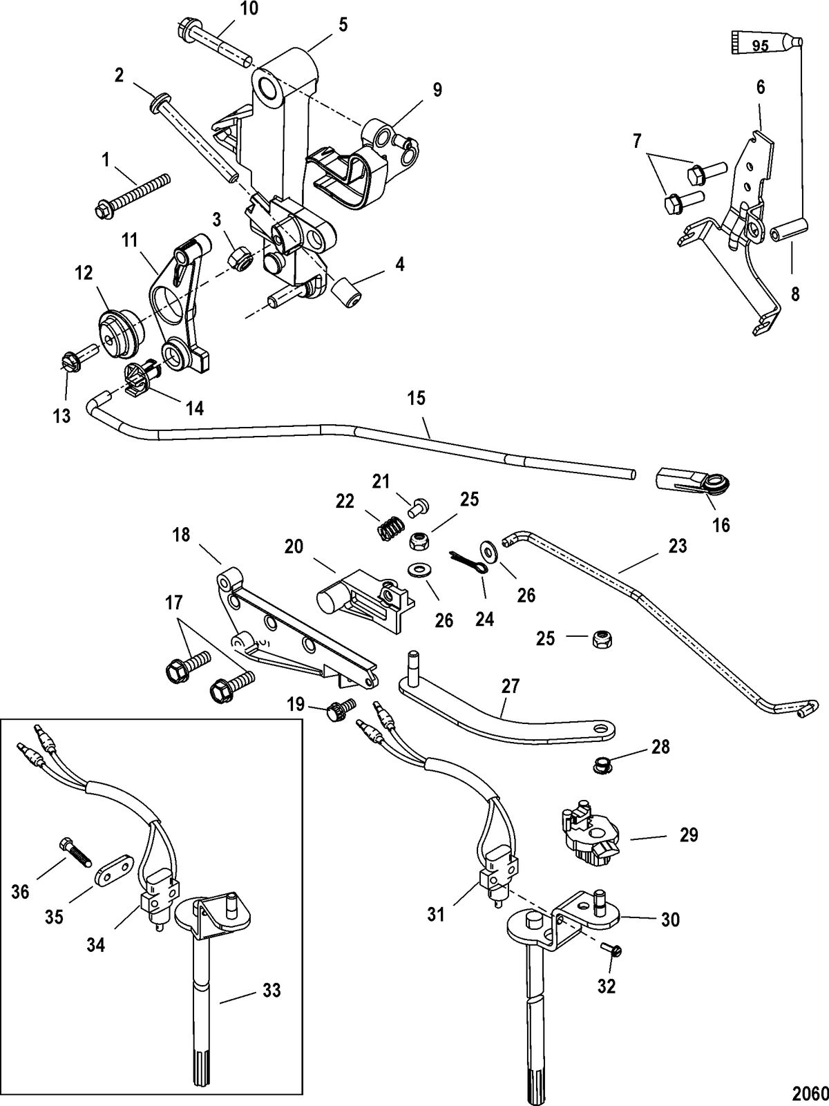 MERCURY/MARINER 40/50/60 EFI (4 CYLINDER) 4-STROKE Linkage(Handle)