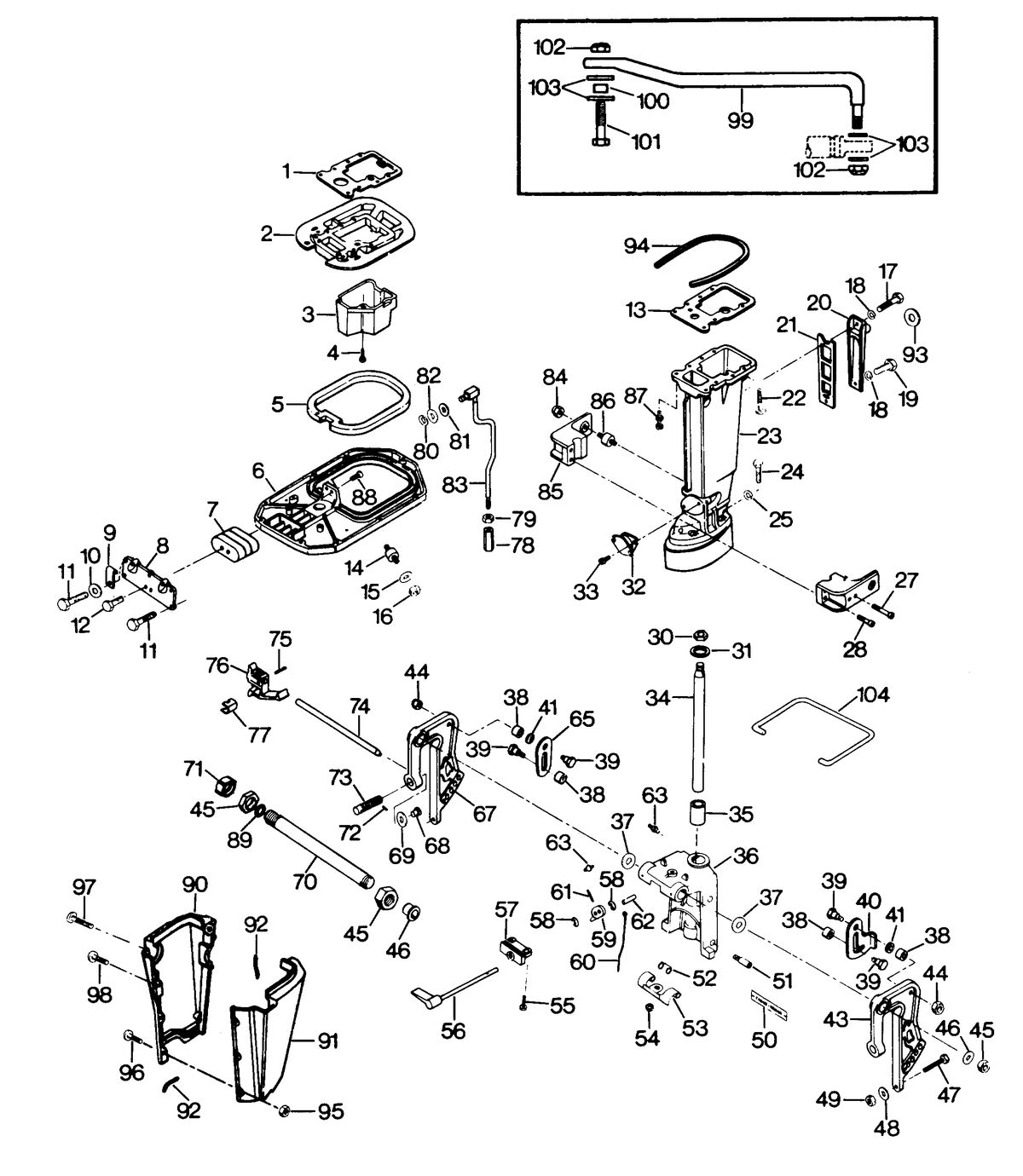 FORCE FORCE 1987 50 H.P. "C" MODELS MOTOR LEG