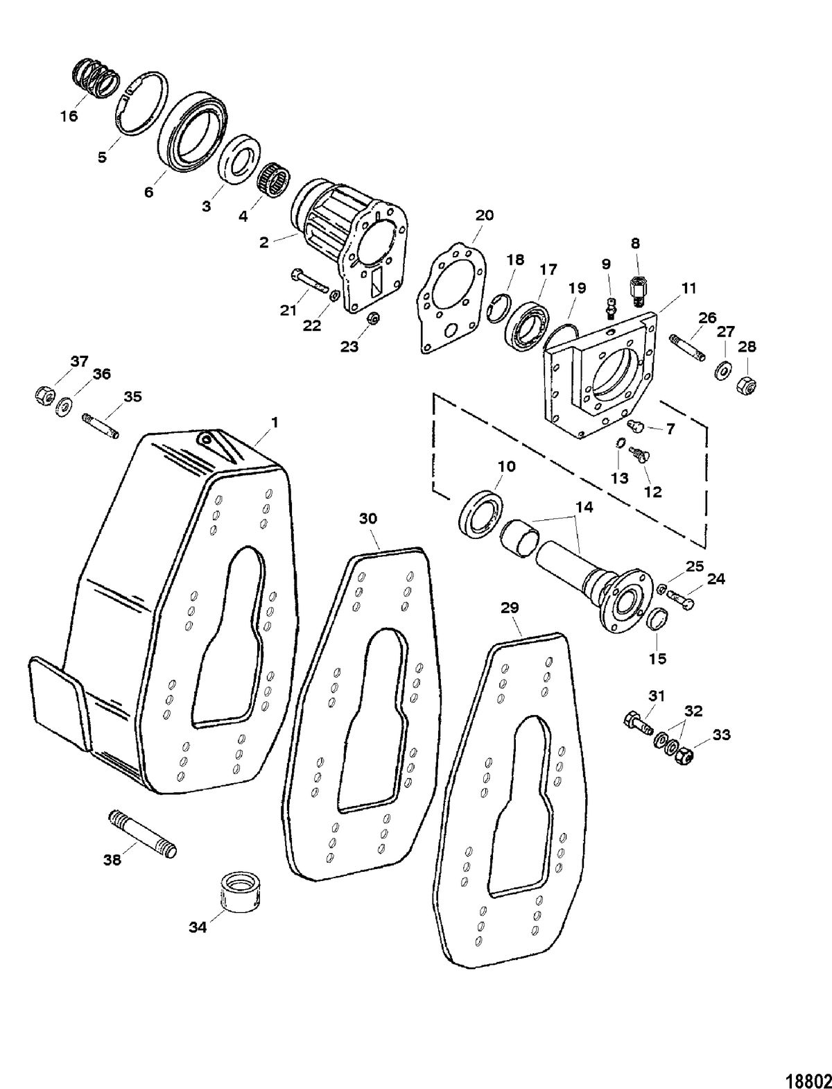MERCRUISER ALPHA-ONE SS, II SSM, III, III SSM, IIIA SSM, IV SSM, V SSM STANDOFF BOX KIT