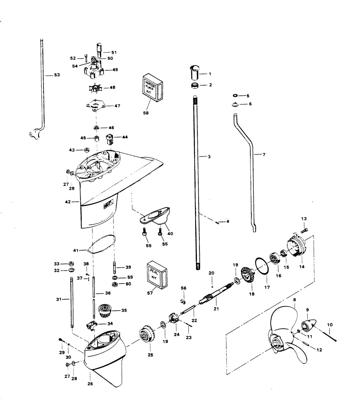 CHRYSLER 50 H.P. GEAR HOUSING