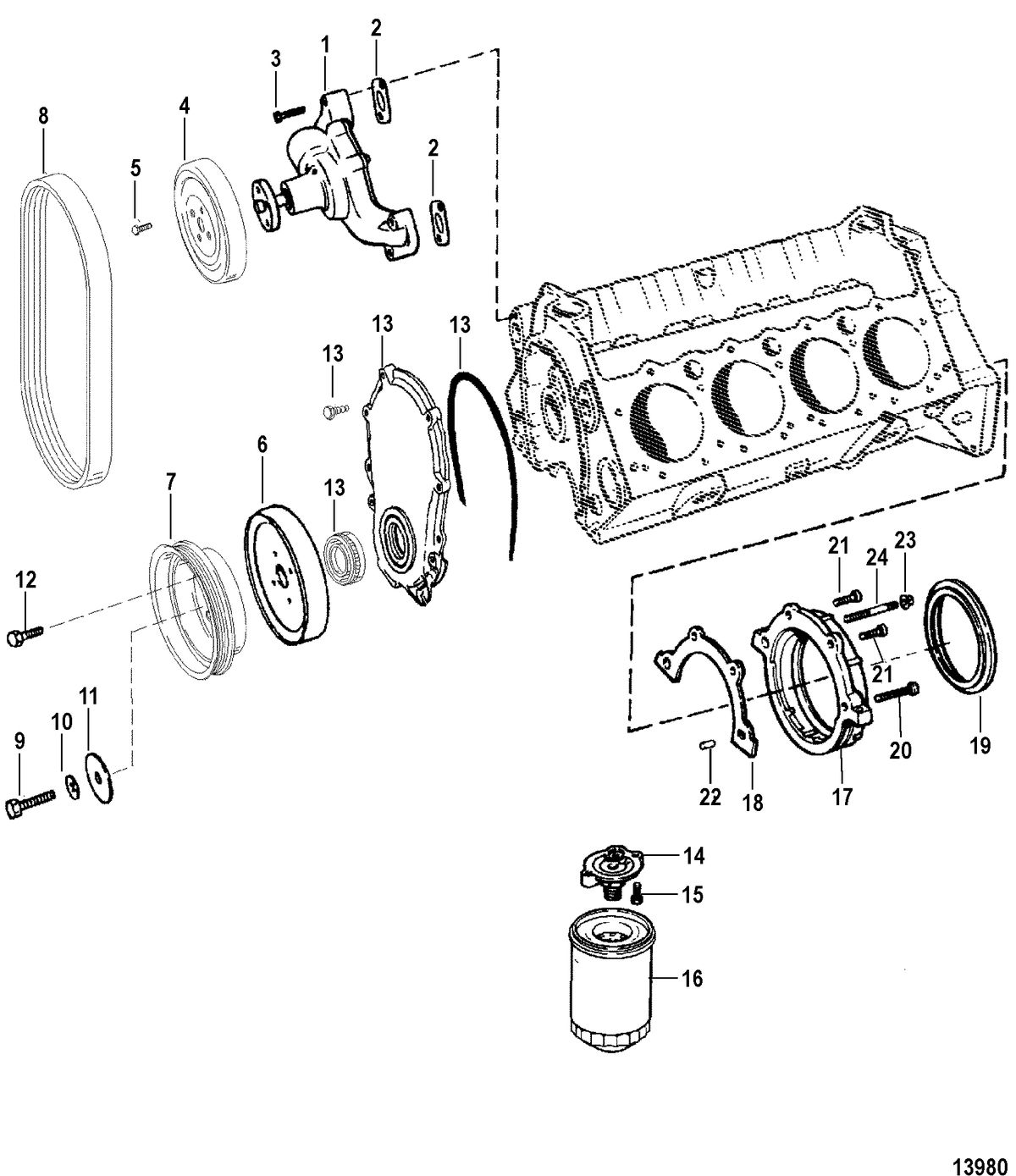 RACE STERNDRIVE SCORPION 377 Water Pump And Front Cover
