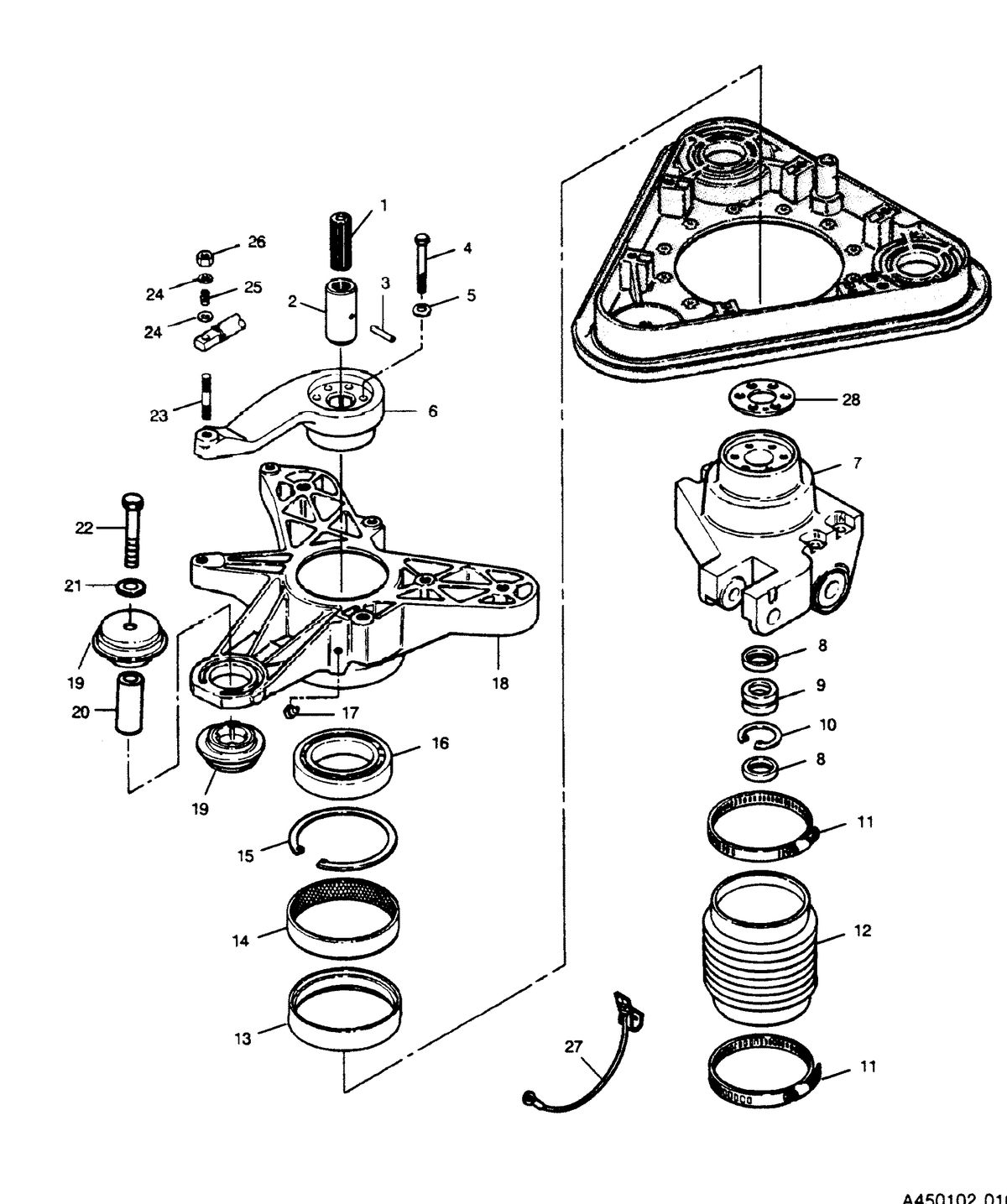 FORCE FORCE 1990 90 H.P. "C" MODEL L-DRIVE MOUNT AND STEERING YOKE