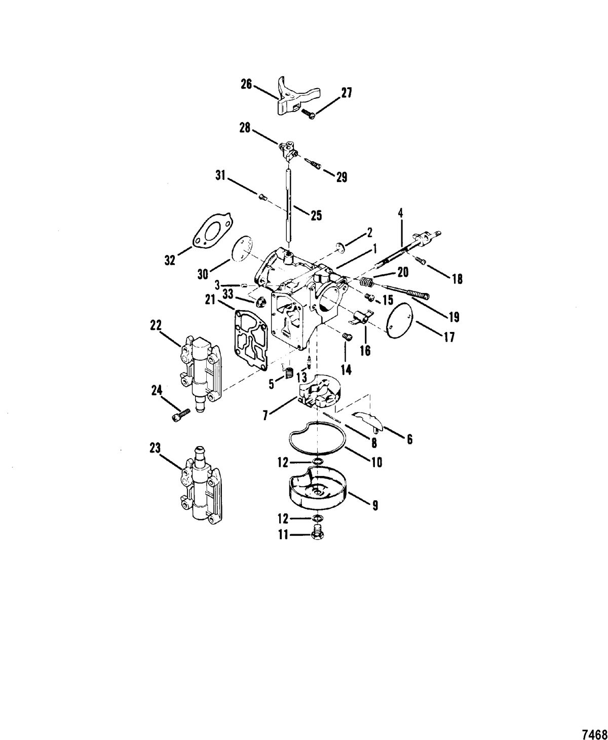 MERCURY/MARINER 45 HP Carburetor Assembly