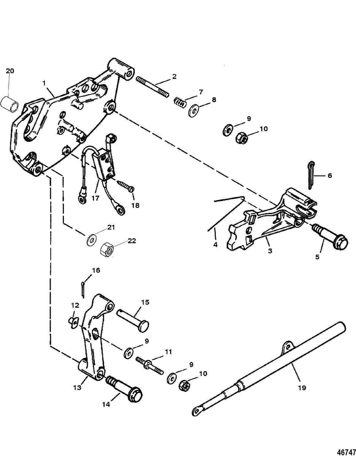 MERCRUISER 350 MAGNUM ALPHA (EFI-TBI) SHIFT BRACKET(ALPHA ENGINES)