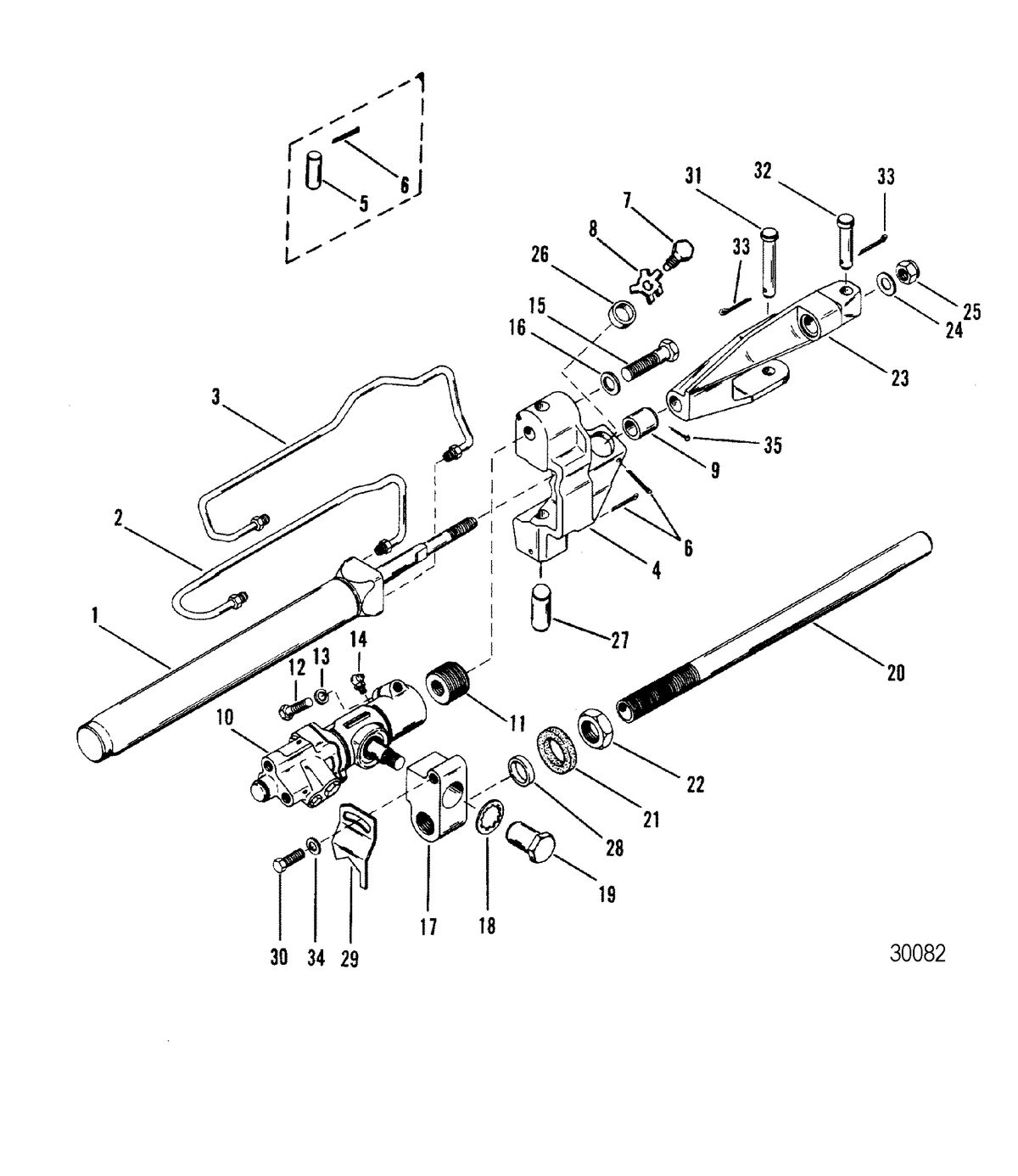 MERCRUISER R/MR ALPHA ONE STERNDRIVE POWER STEERING COMPONENTS