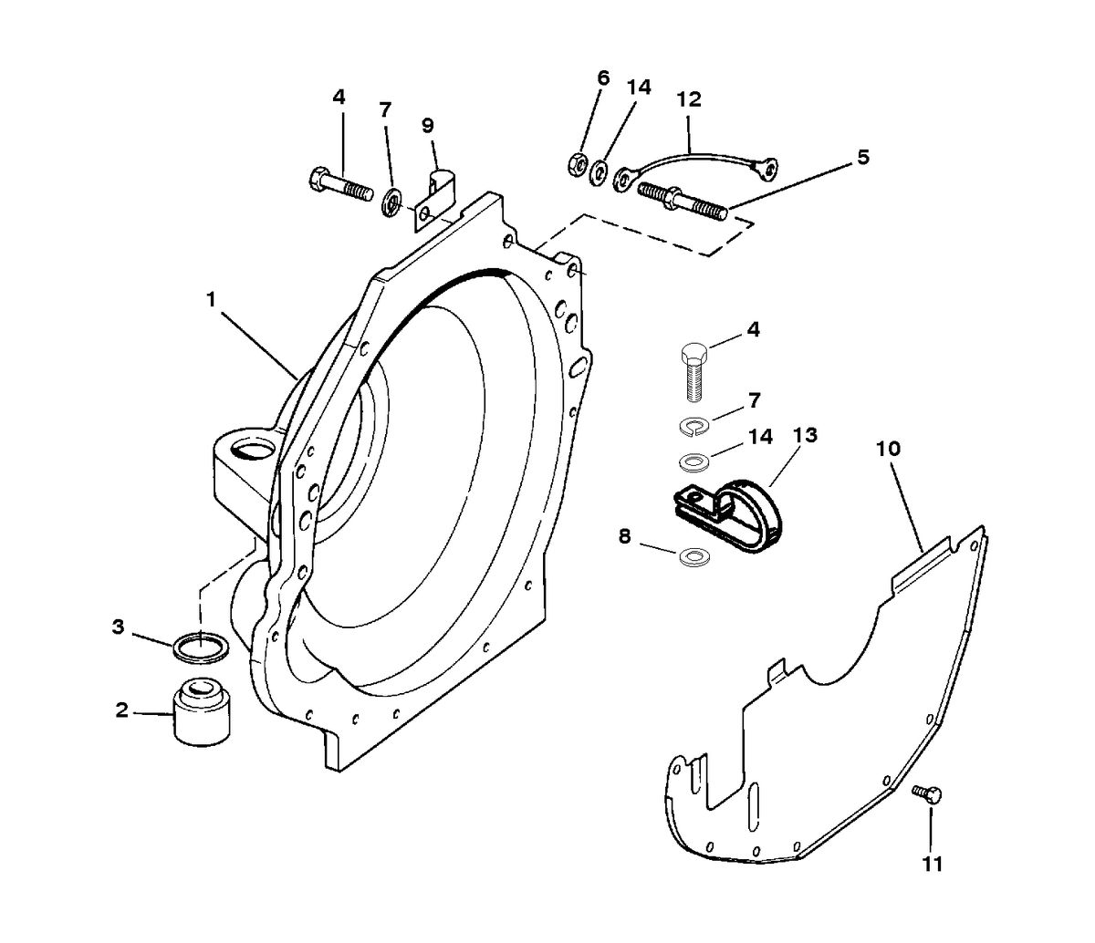 RACE STERNDRIVE 500 H.P. 8.2L (502 CI) ENGINE FLYWHEEL HOUSING (BRAVO PLUG-IN MODELS)