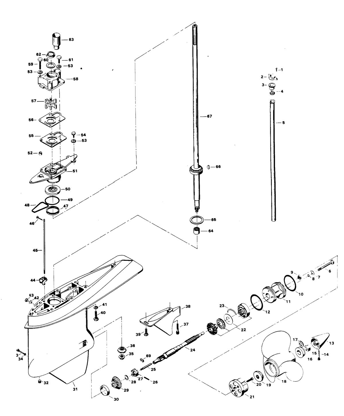 CHRYSLER 55 H.P. GEAR HOUSING