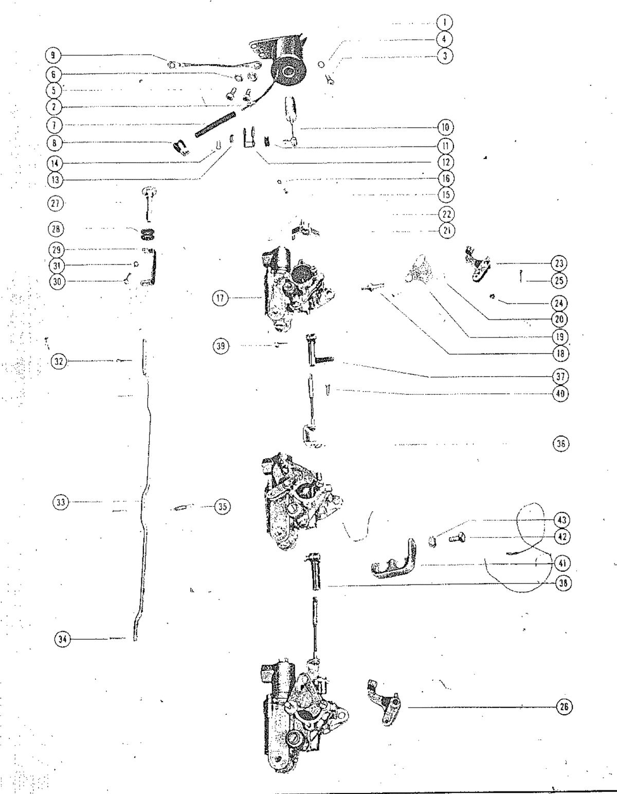 MARK MARK 78, MARK 75A, MARK 78A CARBURETOR LINKAGE AND CHOKE SOLENOID(MARK 75A)