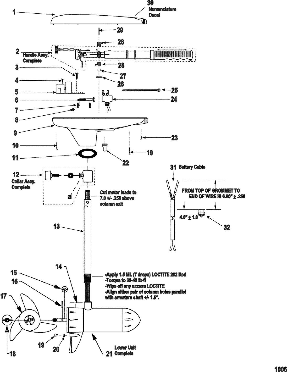 TROLLING MOTOR MOTORGUIDE 500 SERIES Complete Trolling Motor(Model 580V) (24 Volt)