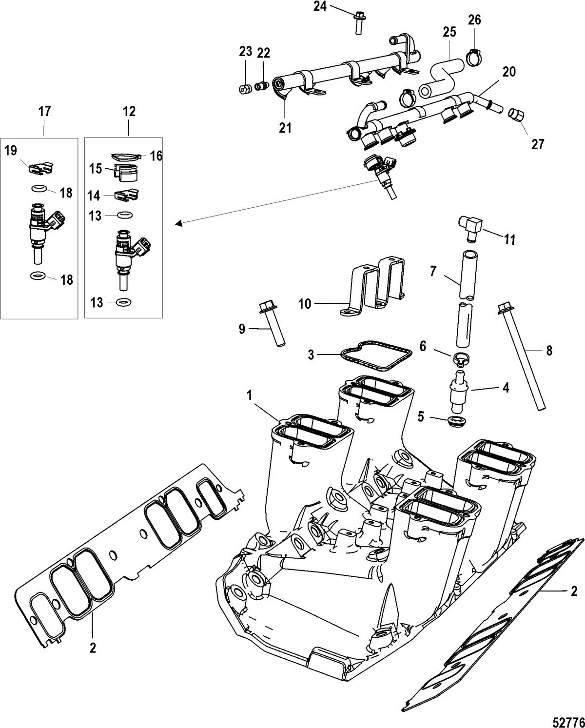 MERCRUISER 8.2 MAG / 8.2 MAG HO EC Intake Manifold