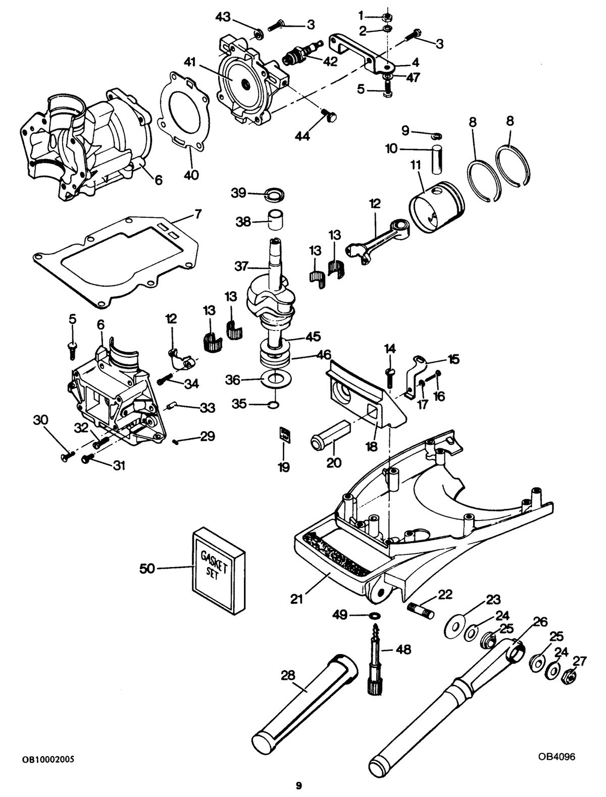 FORCE FORCE 1987 4 H.P. POWER HEAD & SUPPORT PLATE