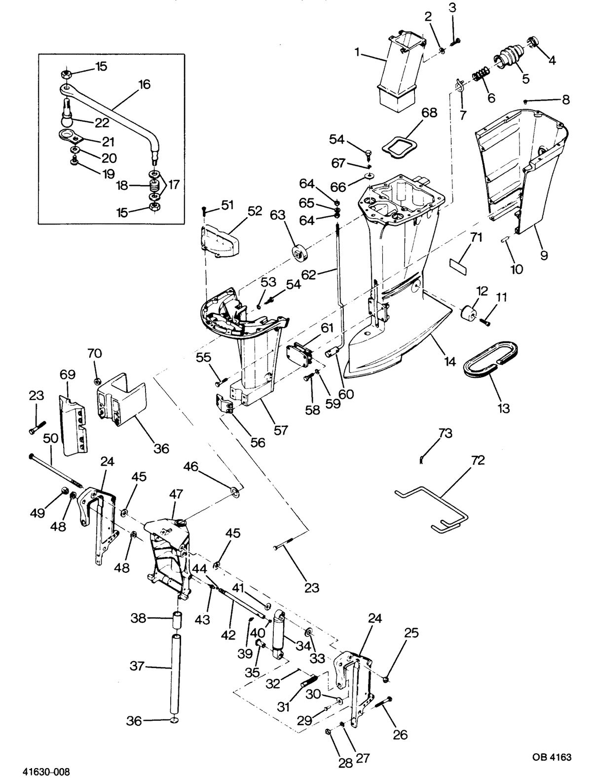 FORCE FORCE 1987 125 H.P. "B" MODELS MOTOR LEG