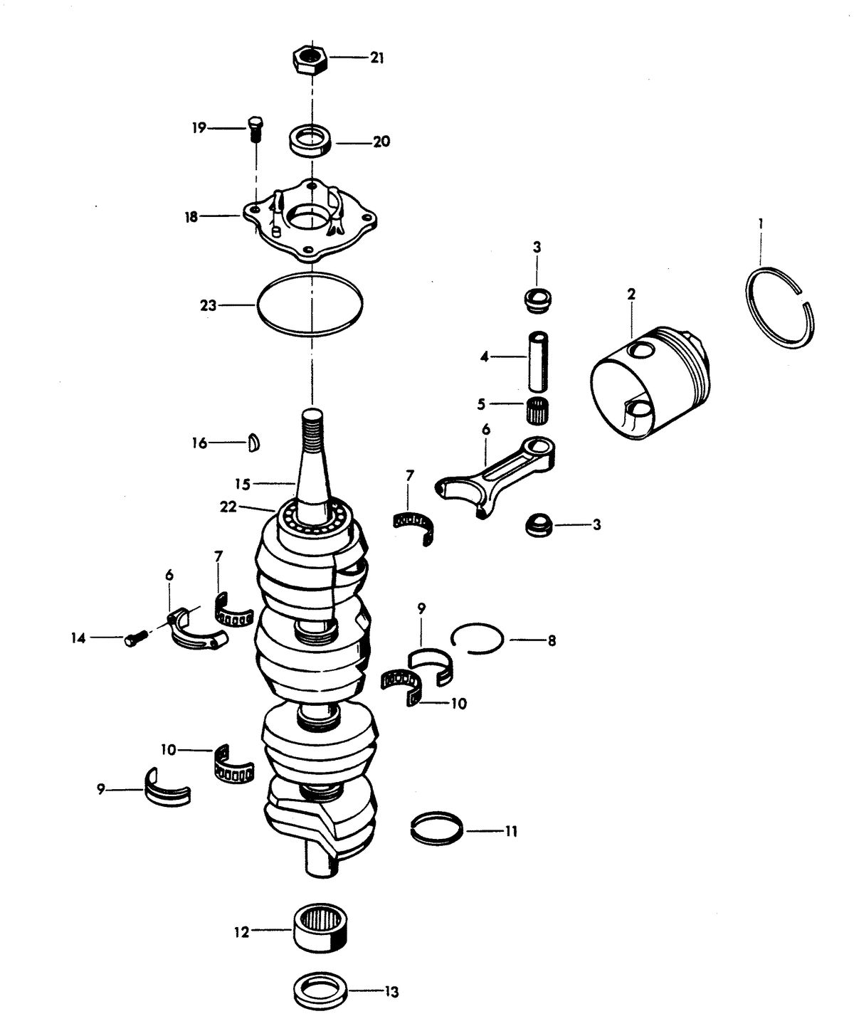 CHRYSLER 115 H.P. CHARGER CRANKSHAFT AND PISTON GROUP