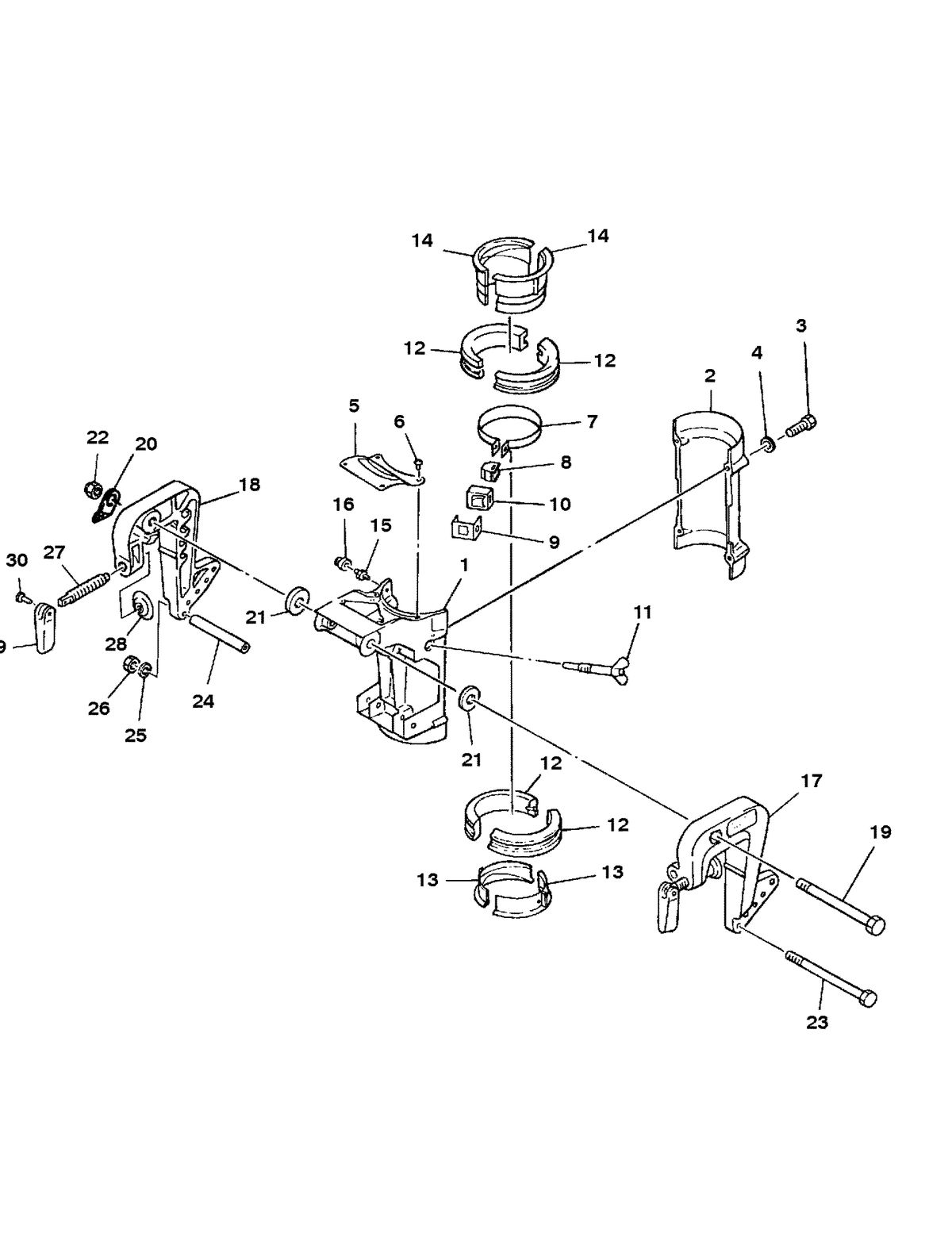 MARINER 8 H.P. K CLAMP AND SWIVEL BRACKET