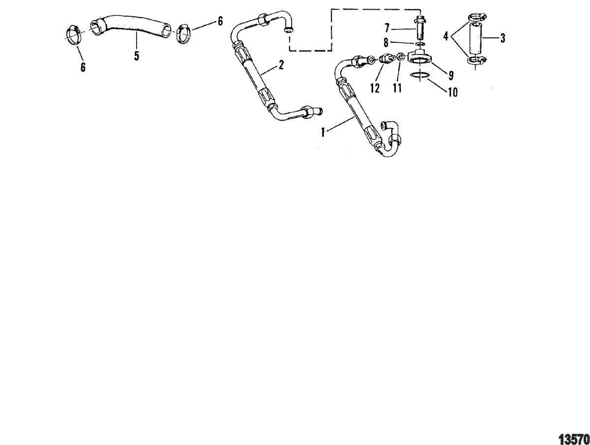 MERCRUISER 530 D-TA / 636 D -TA D183 TURBO AC/D219AC Oil Lines(5 CYL)