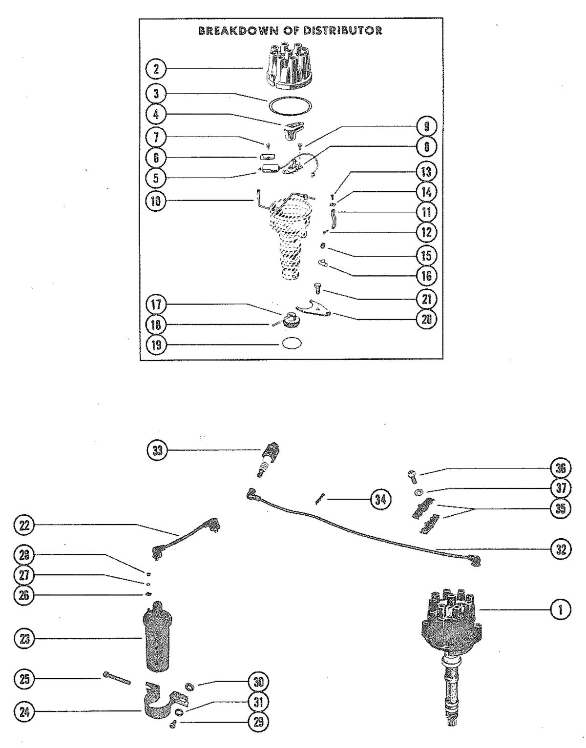 MERCRUISER 330 ENGINE (G.M.) DISTRIBUTOR ASSEMBLY (STANDARD IGNITION)