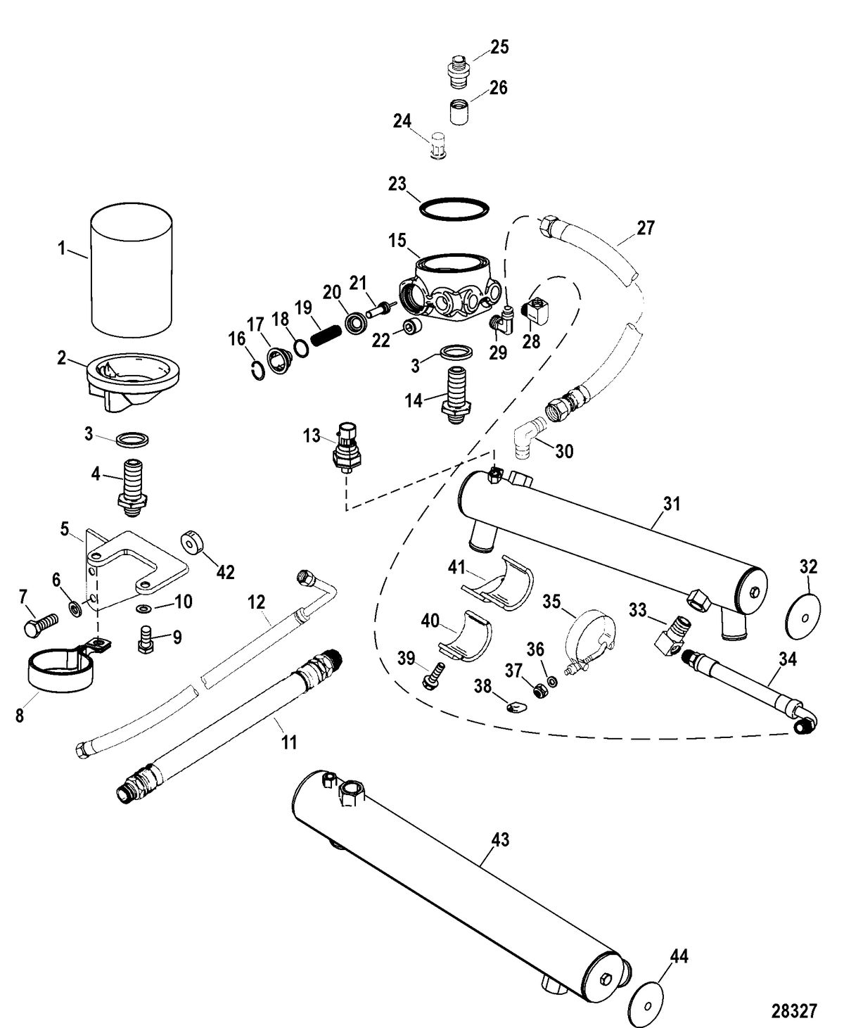 RACE STERNDRIVE 600 SCI Oil Cooler / Oil Filter(Serial # 0M952908 Thru 0M953904)