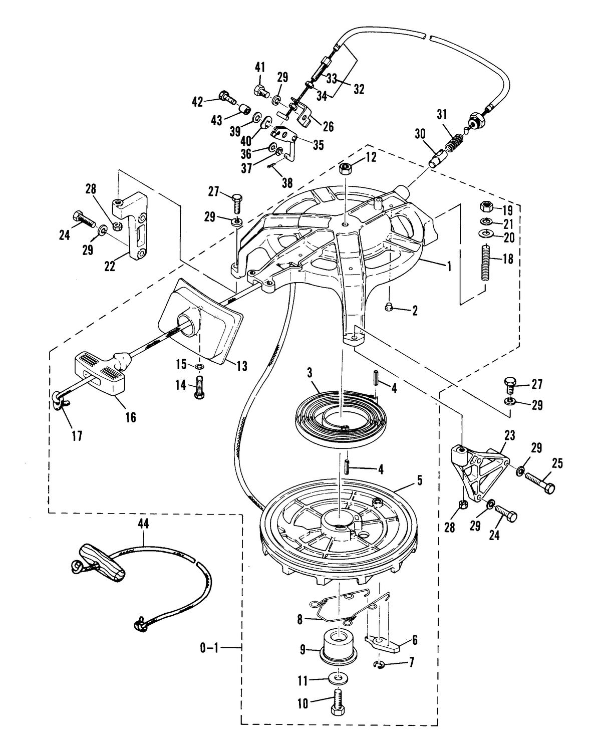 MARINER 28 HORSEPOWER RECOIL STARTER