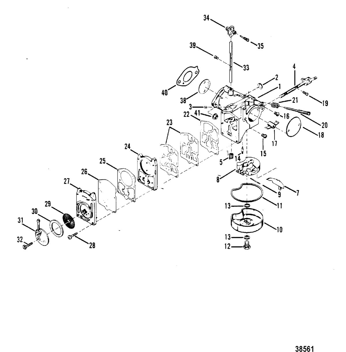 MERCURY/MARINER 45/50 HP CARBURETOR ASSEMBLY(WALBRO)