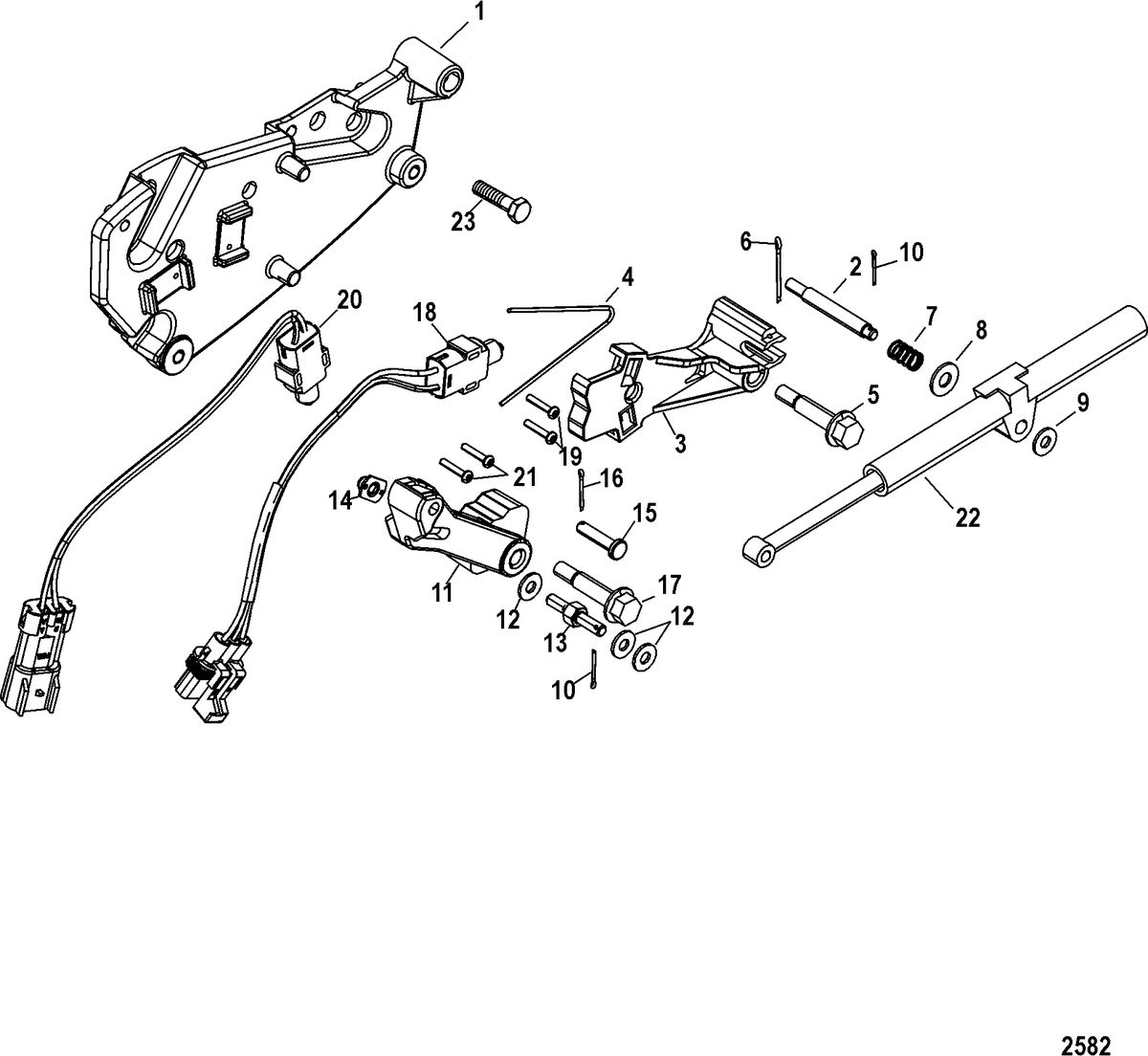 MERCRUISER 4.3L MPI ALPHA/BRAVO Shift Bracket, Alpha