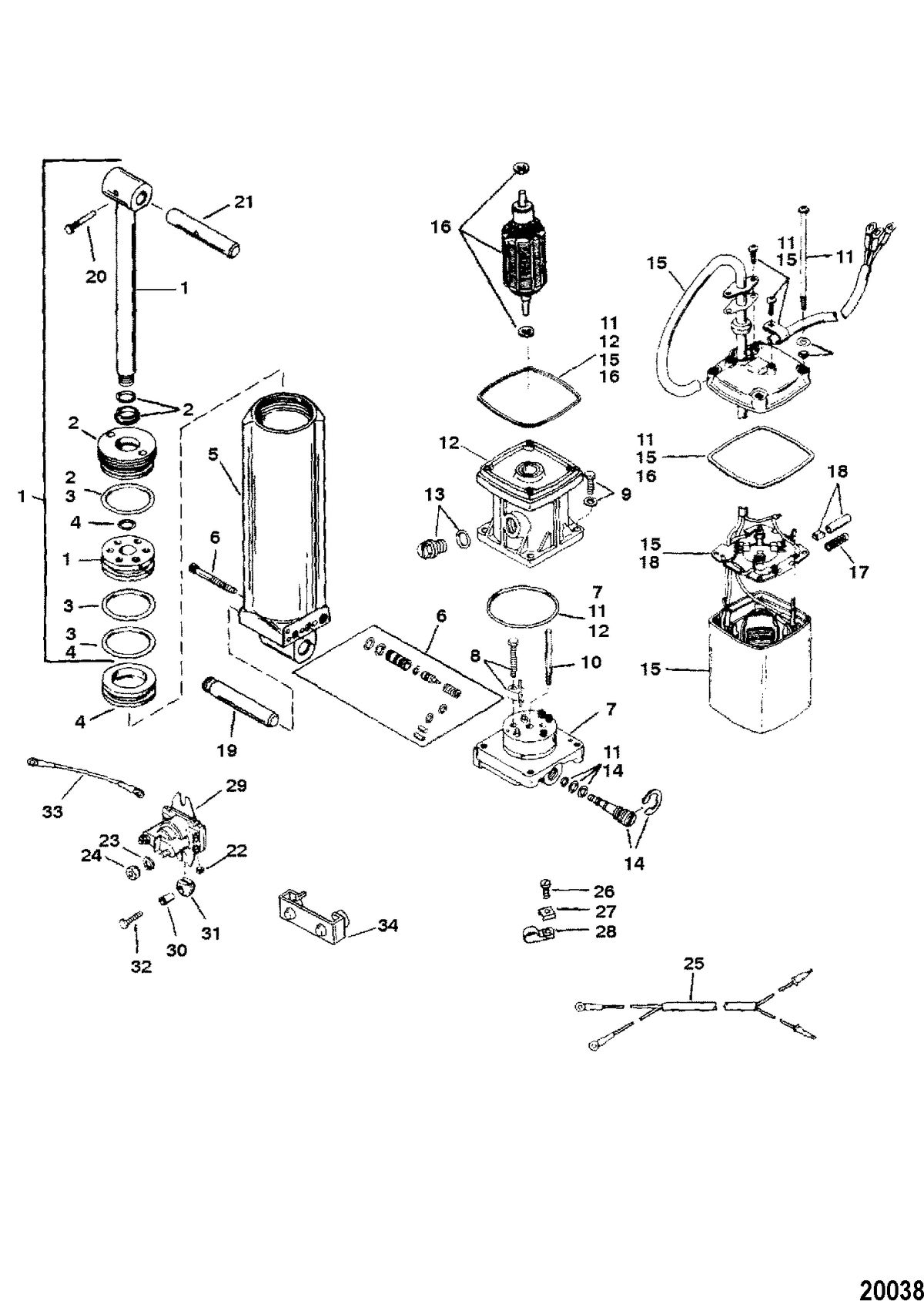 FORCE FORCE 120 H.P. Power Trim Components(Design I)