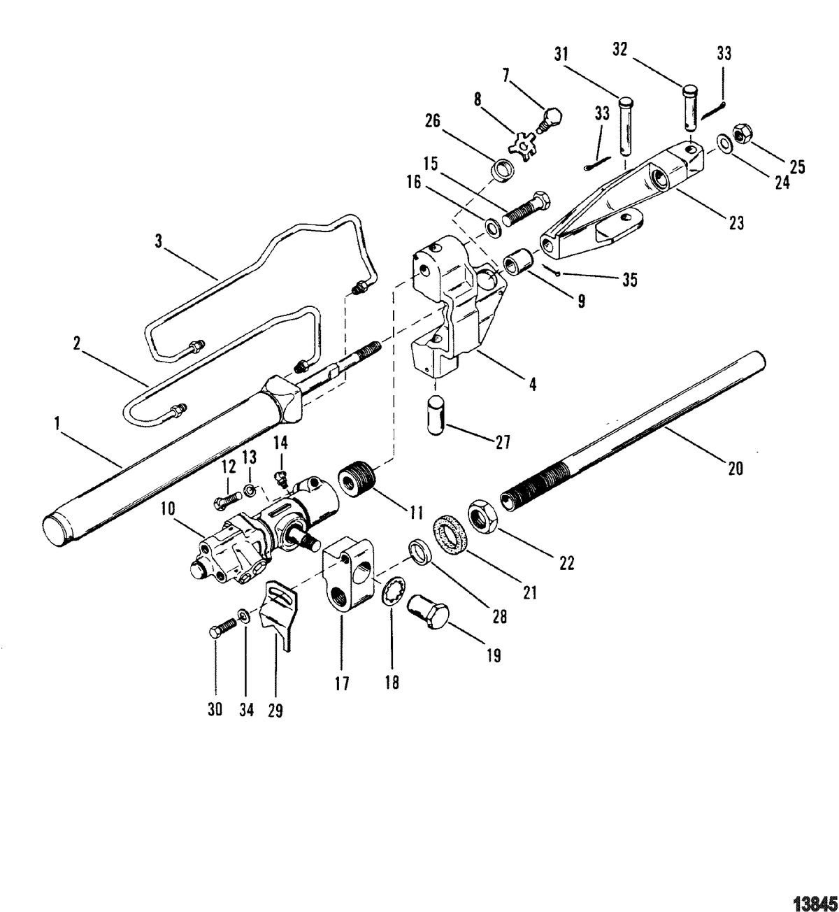 MERCRUISER ALPHA ONE GEN II STERNDRIVE AND TRANSOM ASSEMBLY Power Steering Components