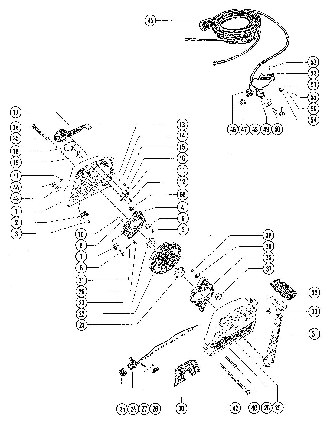 MARINER 70 HORSEPOWER REMOTE CONTROL ASSEMBLY (ELECTRIC)