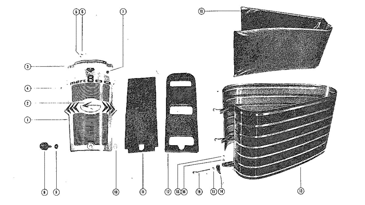 MERCURY MERC 800 COWLING AND FRONT COVER